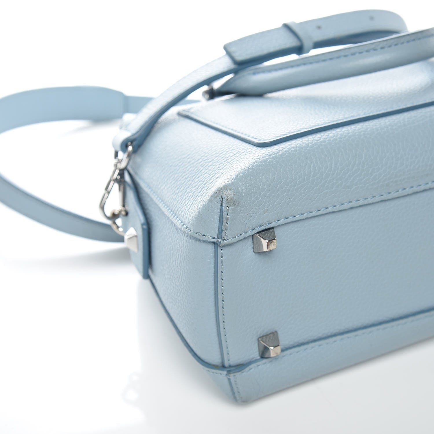 MCM Grained Calfskin Small Ella Boston Sky Blue 13 of 15