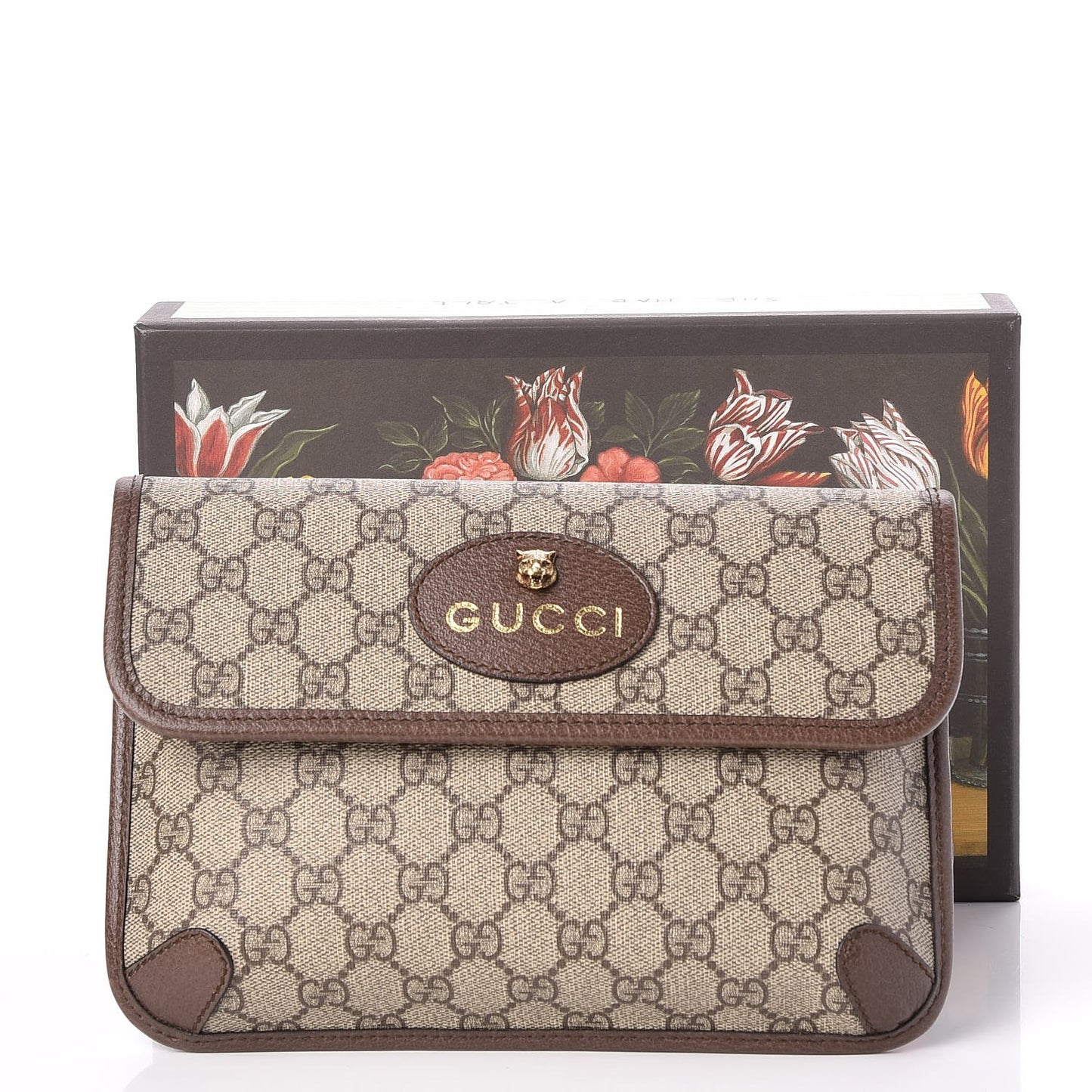 GG Supreme Monogram Neo Vintage Web Belt Bag Brown