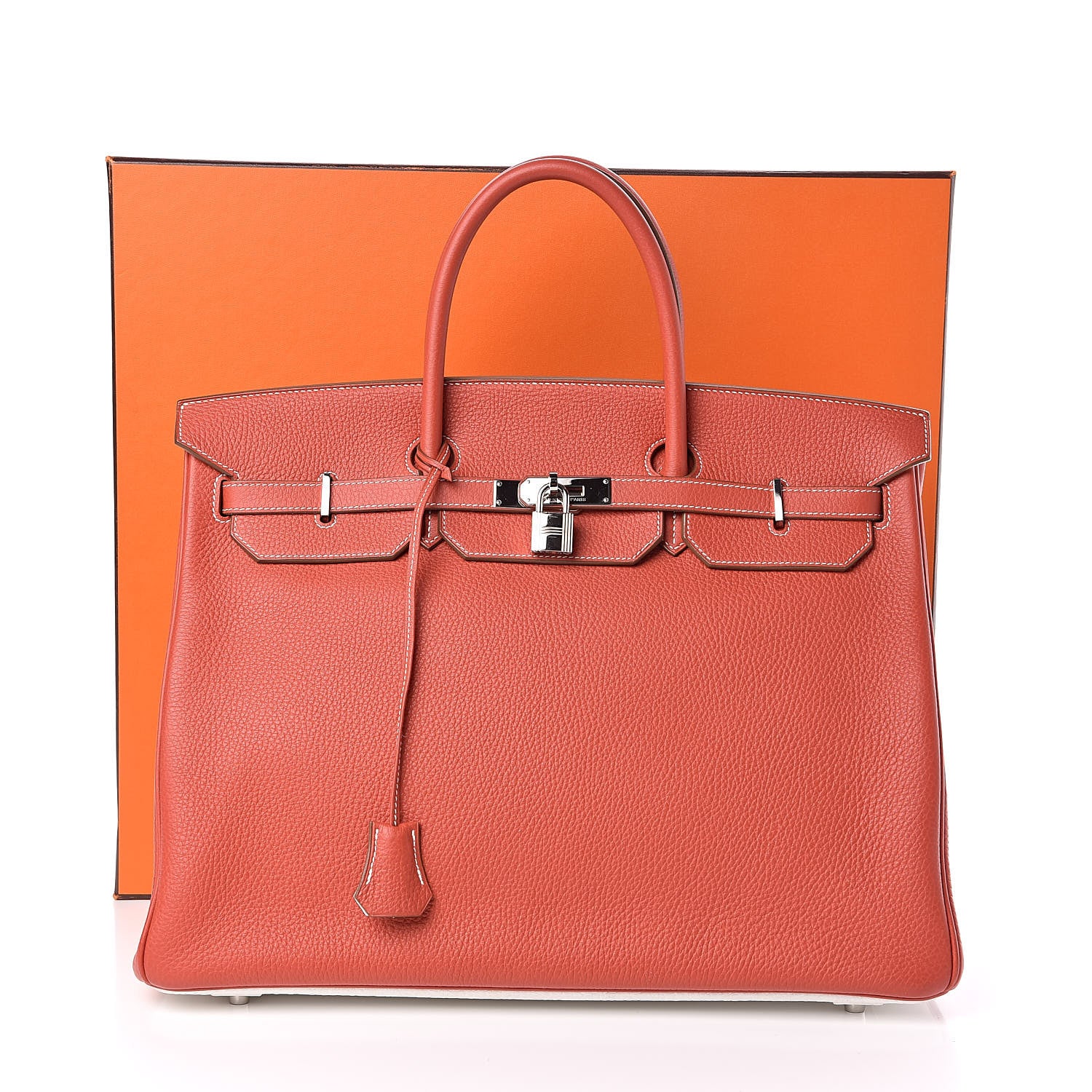 Hermes Togo Casaque Birkin 40 Sanguine White 31 of 31
