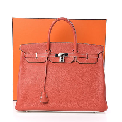 Hermes Togo Casaque Birkin 40 Sanguine White 31 of 31