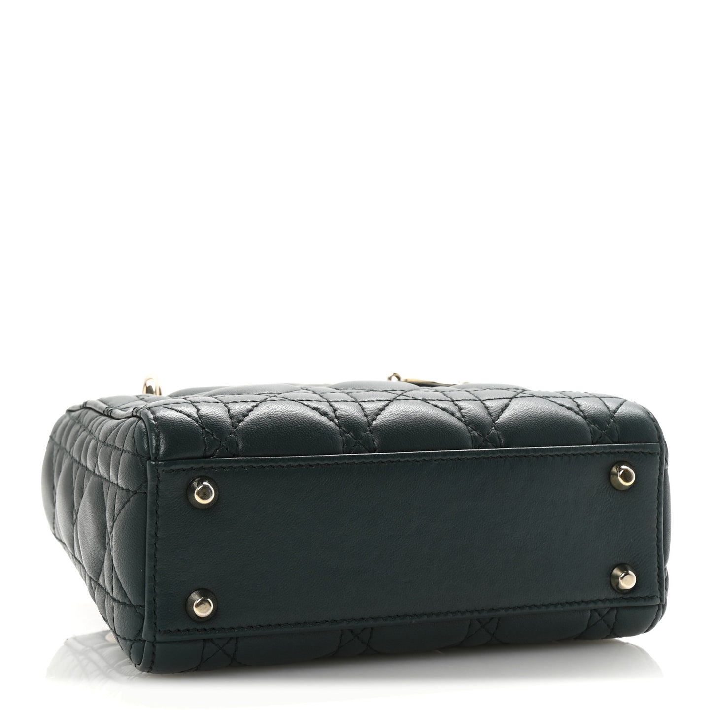 Lambskin Cannage Mini Lady Dior Dark Green