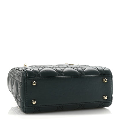 Christian Dior Lambskin Cannage Mini Lady Dior Dark Green 4 of 9