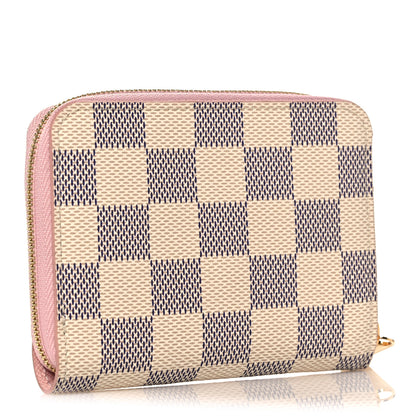 Louis Vuitton Damier Azur Zippy Coin Purse Rose Ballerine 3 of 8
