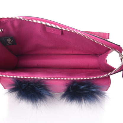 Fendi Vitello Dolce Fox Fur Monster Eyes Mini 2Jours Pouch Magenta 5 of 9