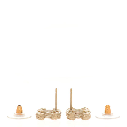 Chanel Crystal Mini CC Earrings Gold 3 of 4