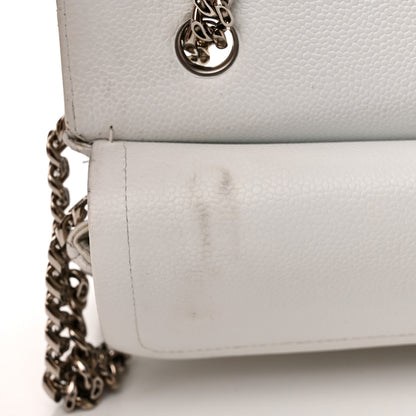 Chanel Caviar Quilted Medium Double Flap Bijoux Chain White 15 of 21