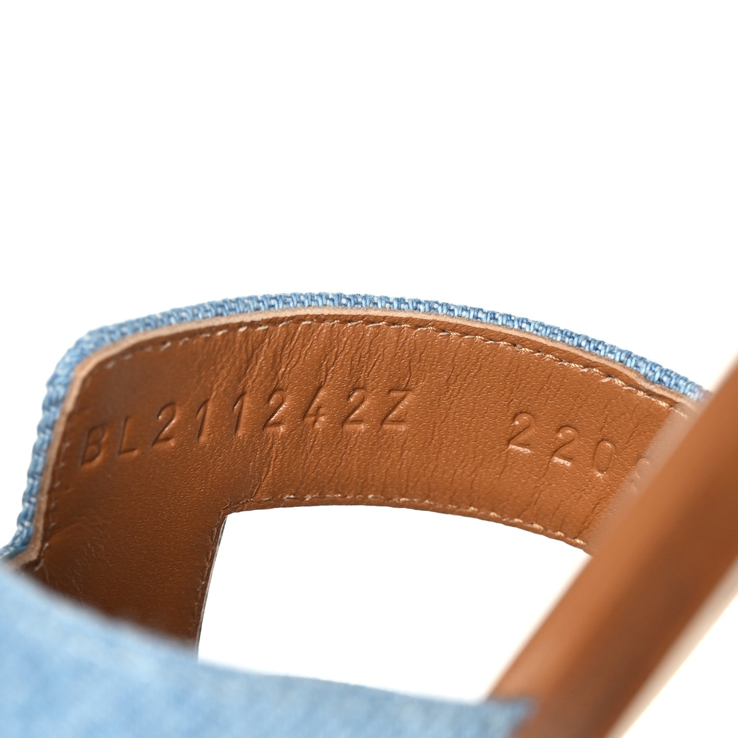 Denim Canvas Oran Sandals 35.5 Bleu Clair