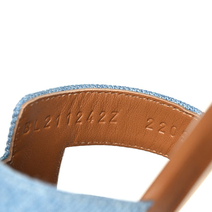 Hermes Denim Canvas Oran Sandals 35.5 Bleu Clair 6 of 9