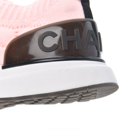 Chanel Mixed Fibers Quilted Womens CC Sneakers 40.5 Pink 9 of 11