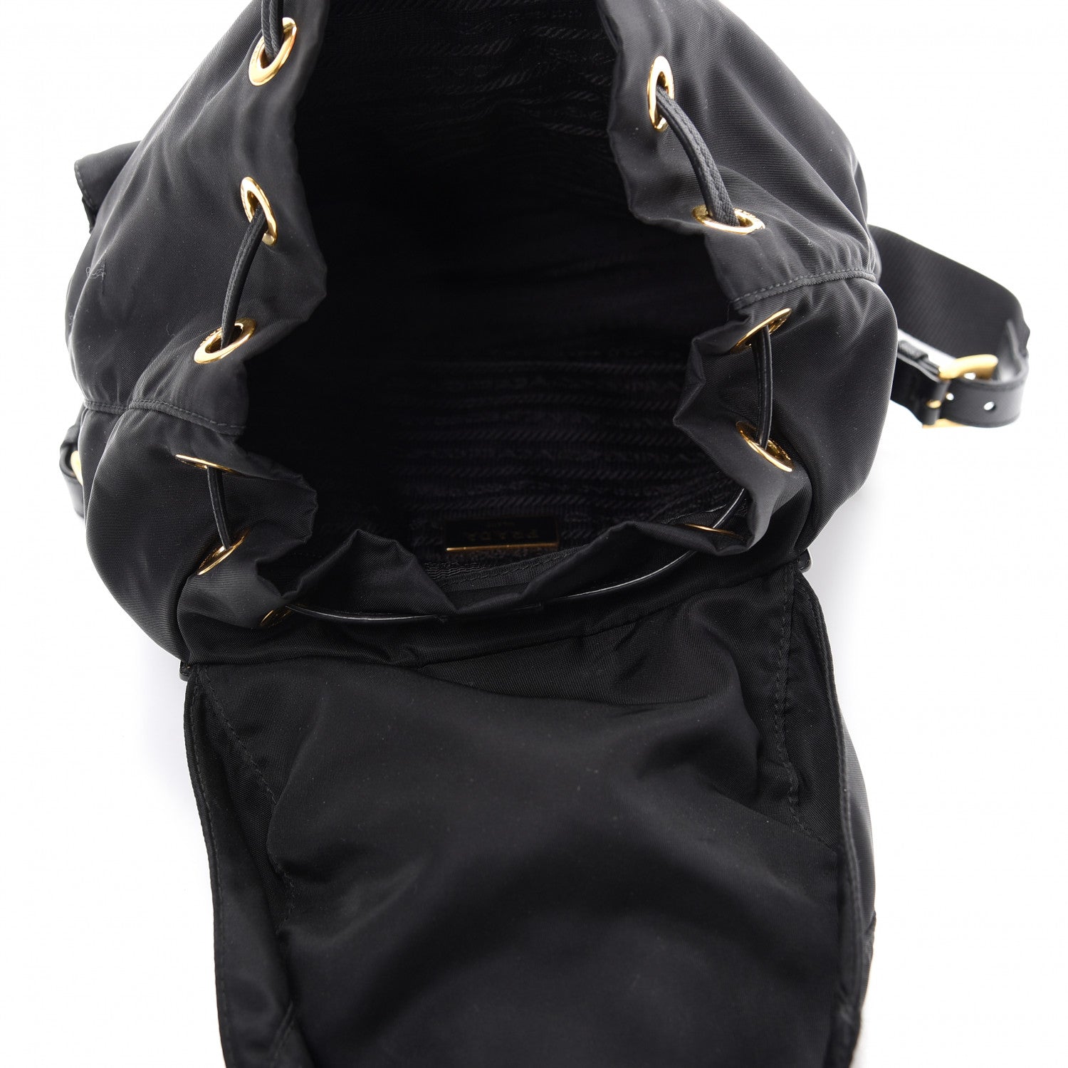 Prada Tessuto Nylon Saffiano Robot Backpack Black Mimosa 4 of 7