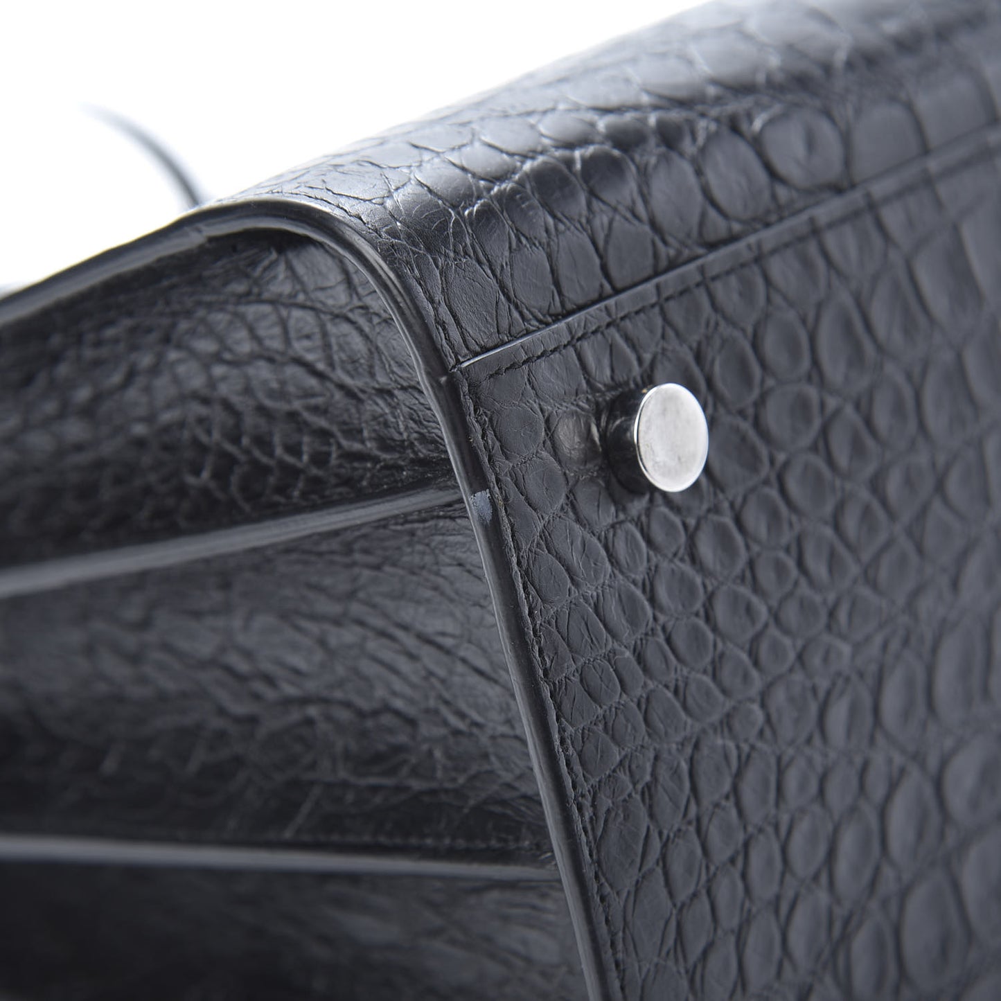 Calfskin Crocodile Embossed Small Sac de Jour Black