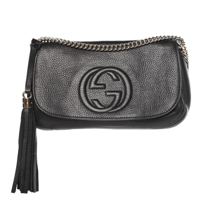 Gucci Pebbled Calfskin Medium Soho Flap Crossbody Black 1 of 12