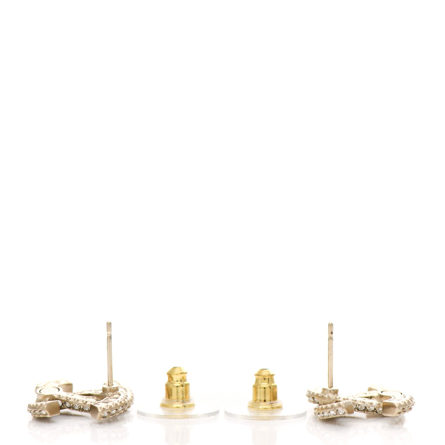 Crystal Timeless CC Earrings Light Gold