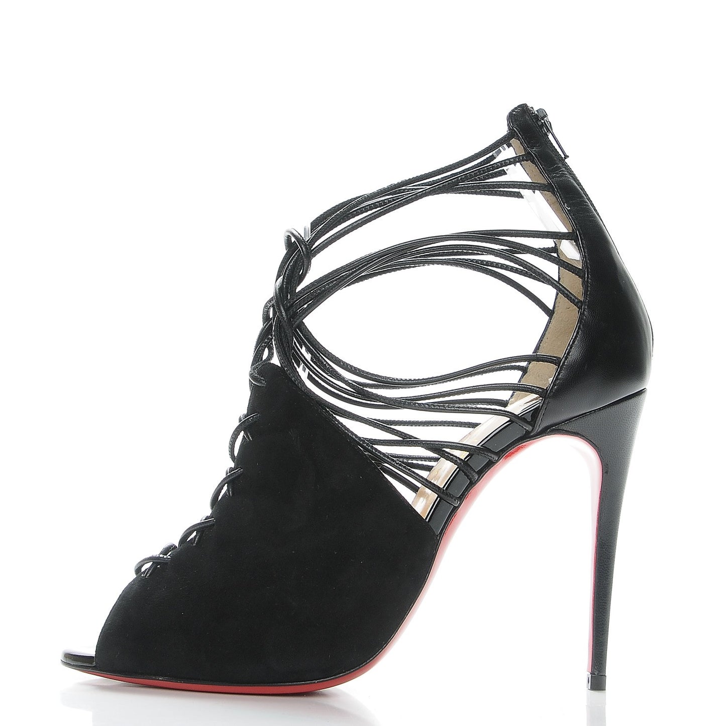 Suede Kid Confusina 100 Peep Toe Pumps 38 Black