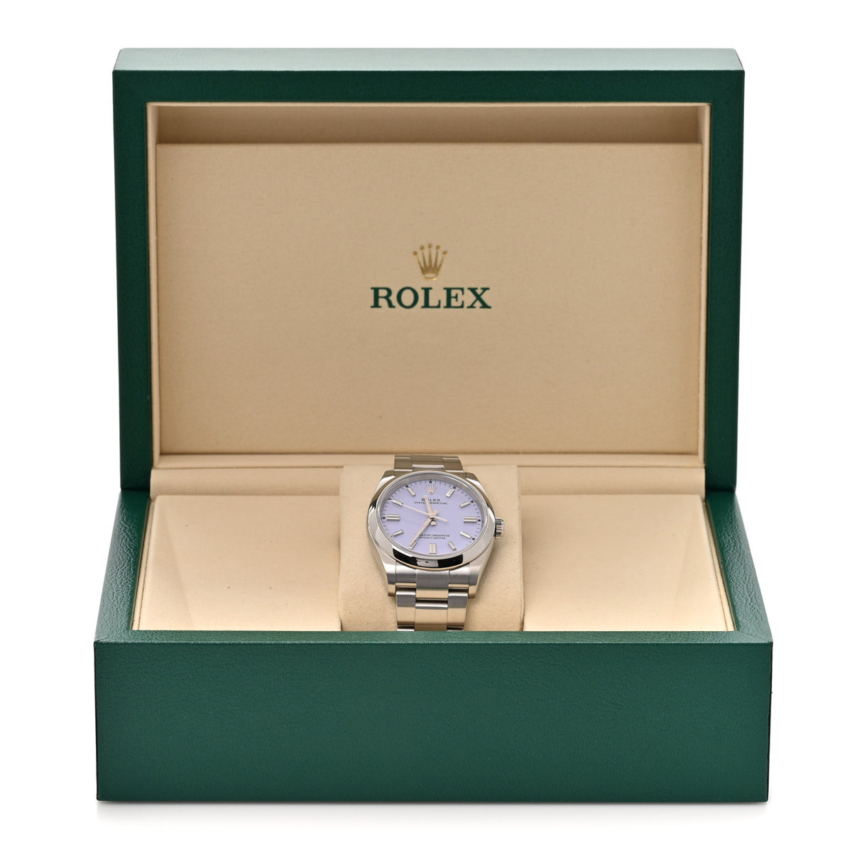 Rolex Stainless Steel 36mm Oyster Perpetual Watch Lavender 126000 5 of 5