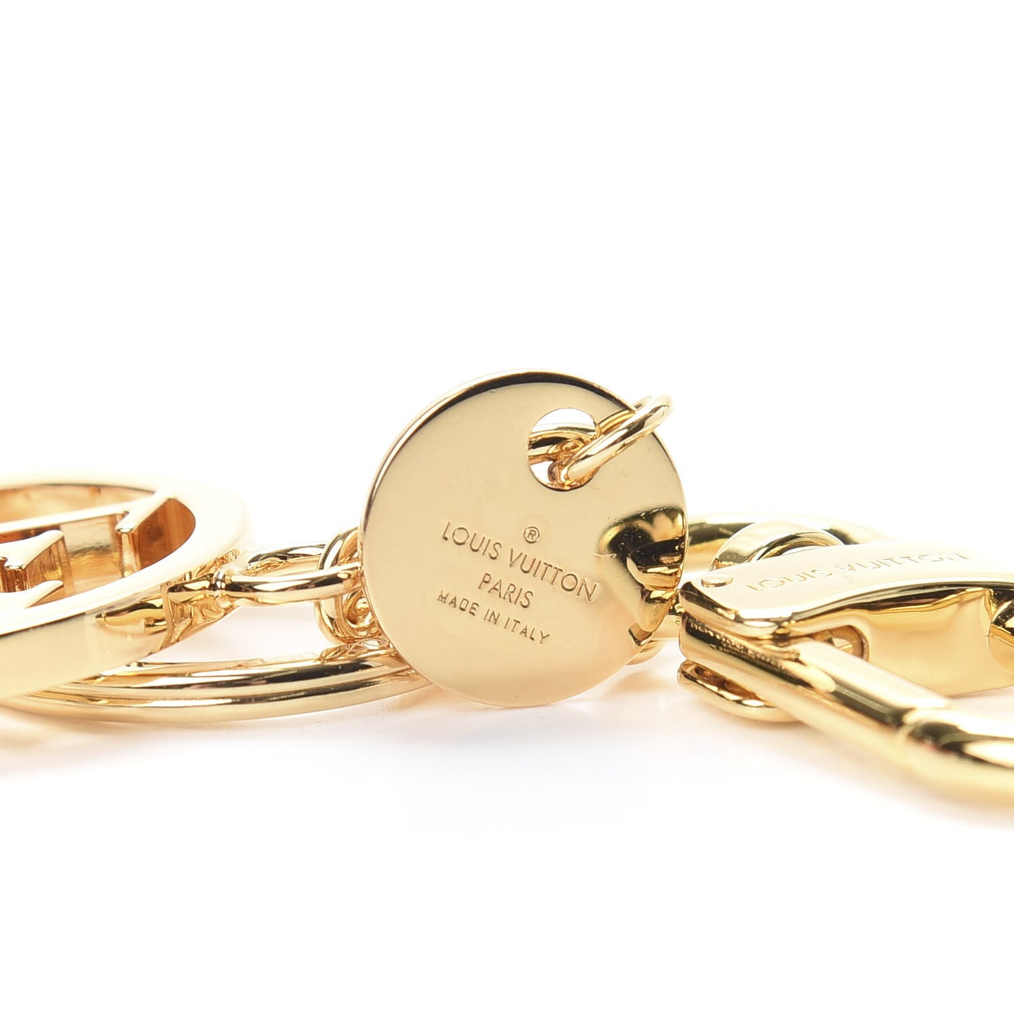 LV Circle Bag Charm Key Holder Gold