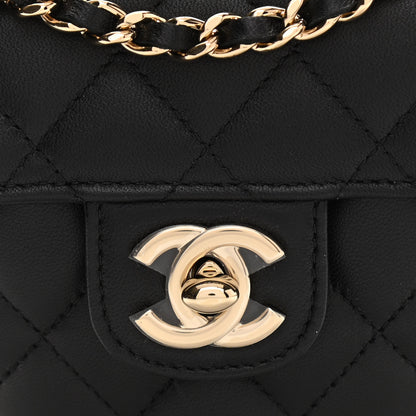 Chanel Lambskin Quilted CC In Love Heart Clutch With Chain Black 8 of 12