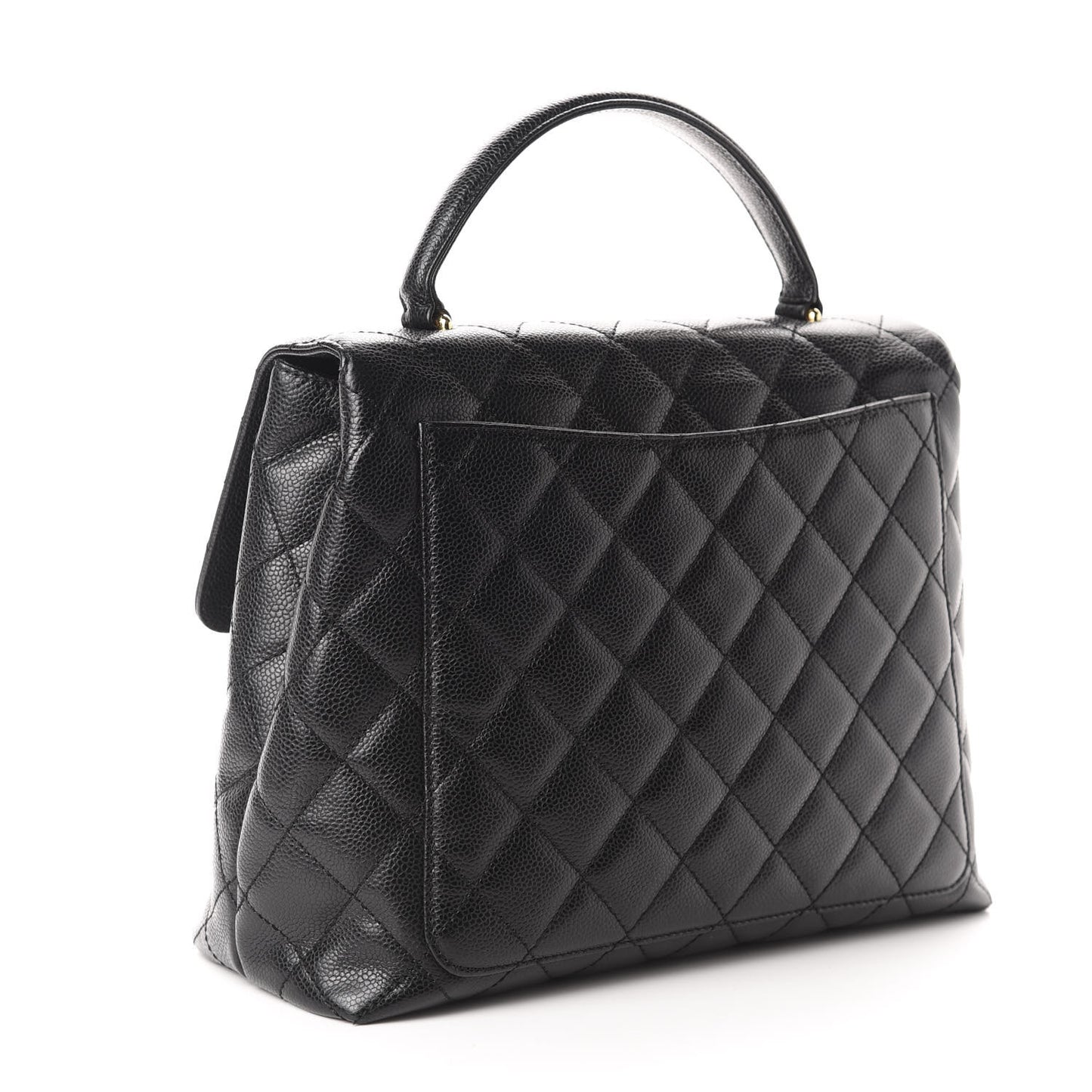 Caviar Quilted Jumbo Kelly Flap Black