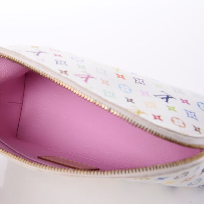 Louis Vuitton Monogram Multicolor Cosmetic Pouch White Litchi 5 of 7