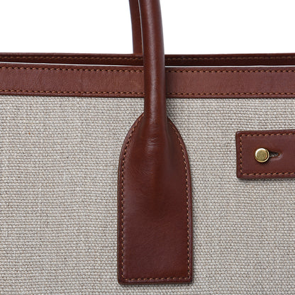 Saint Laurent Linen Calfskin Medium Souple Sac De Jour Cognac 11 of 14