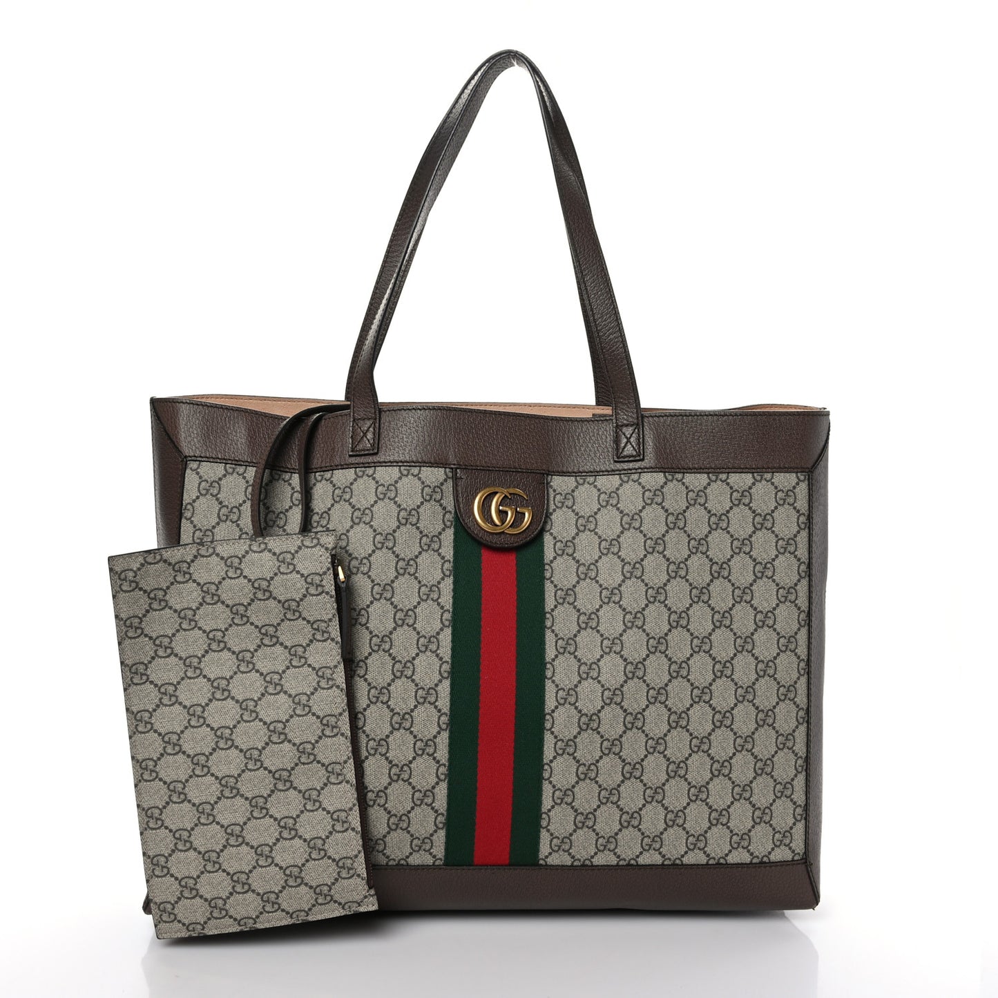 GG Supreme Monogram Web Ophidia Tote Brown