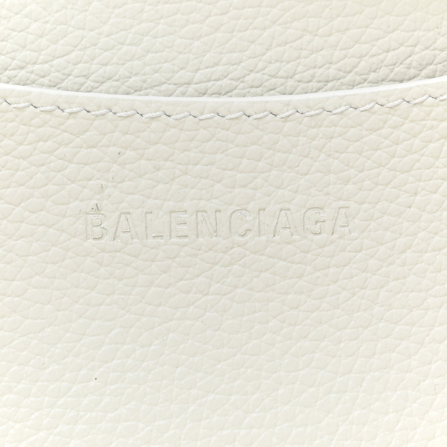Grained Calfskin Neo Classic Silver Hardware Large Top Handle Bag White
