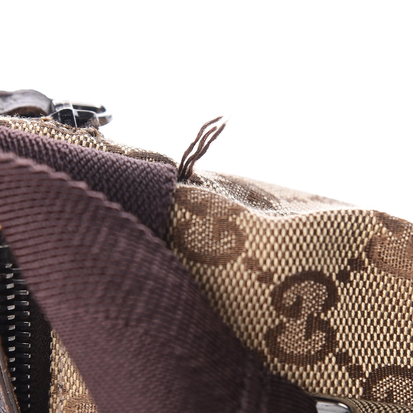 GG Monogram Double Pocket Belt Bag Dark Brown