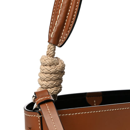 Prada City Calfskin Knotted Rope Bucket Bag Cognac 17 of 19