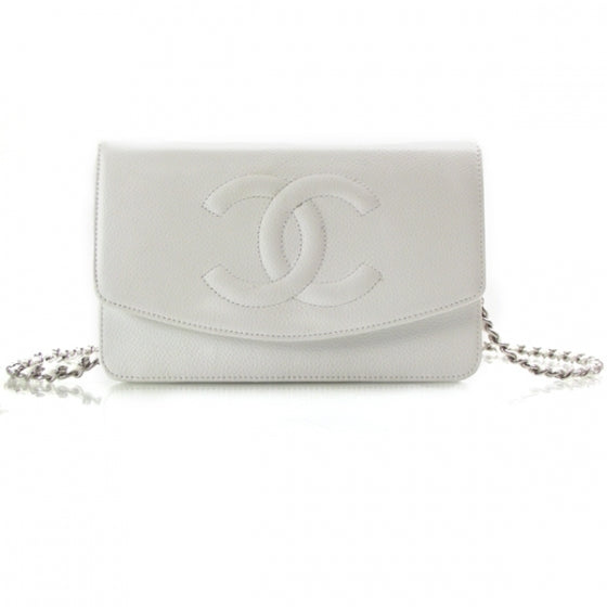 Caviar Wallet on Chain White w Silver HW