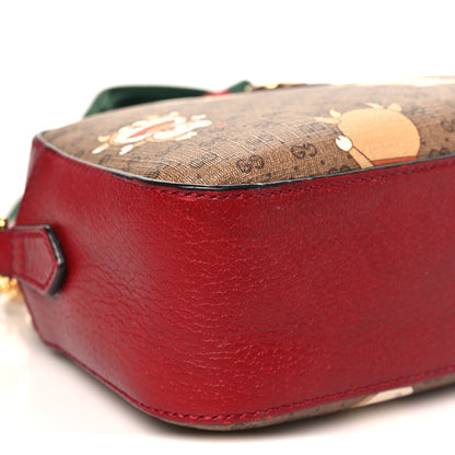 Gucci X DORAEMON Mini Vintage GG Supreme Monogram Shoulder Bag Beige Cherry Red 9 of 11