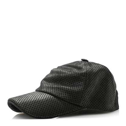 Hermes Lambskin Perforated Cap 58 Black 1 of 10