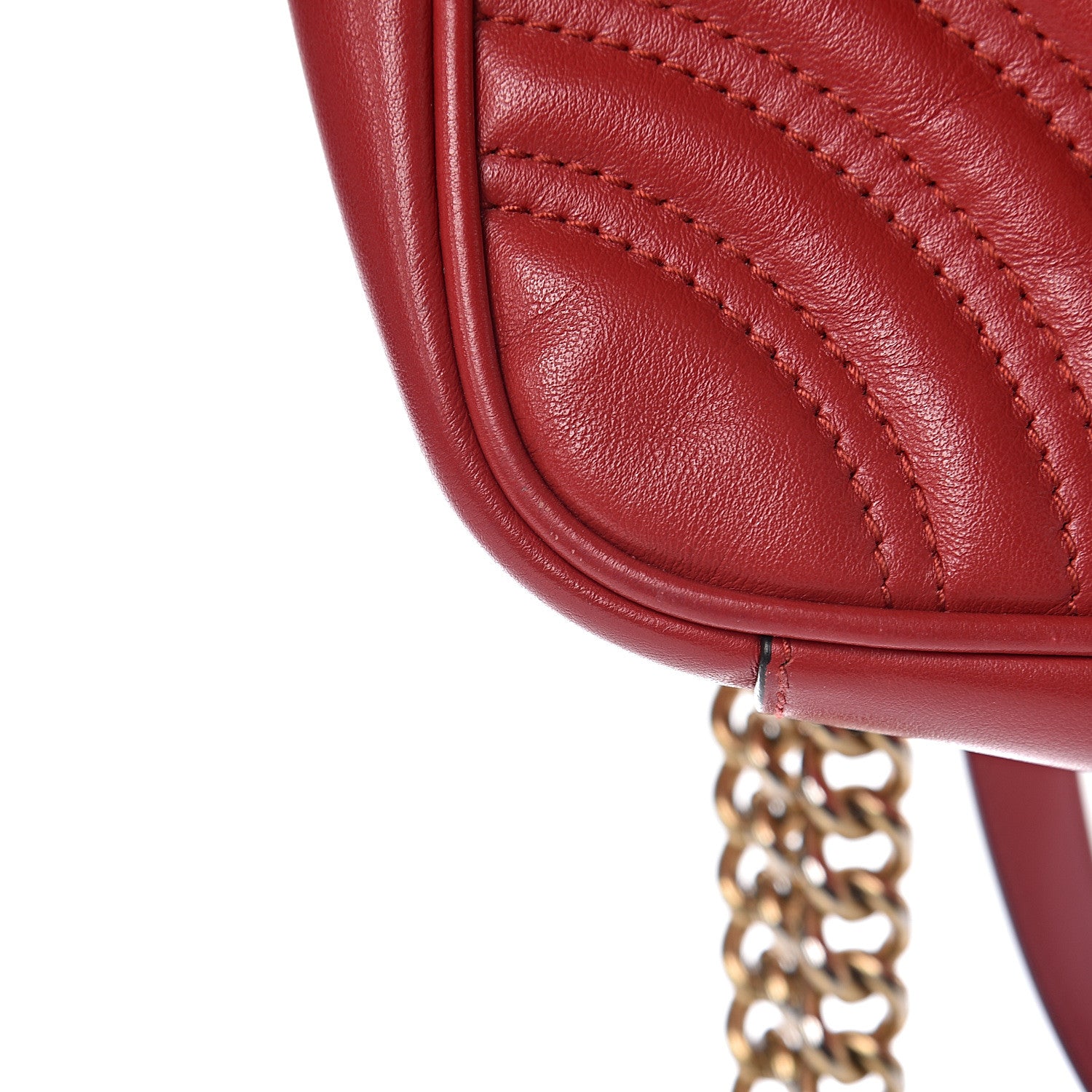 Gucci Calfskin Matelasse Mini GG Marmont Shoulder Bag Hibiscus Red 16 of 19