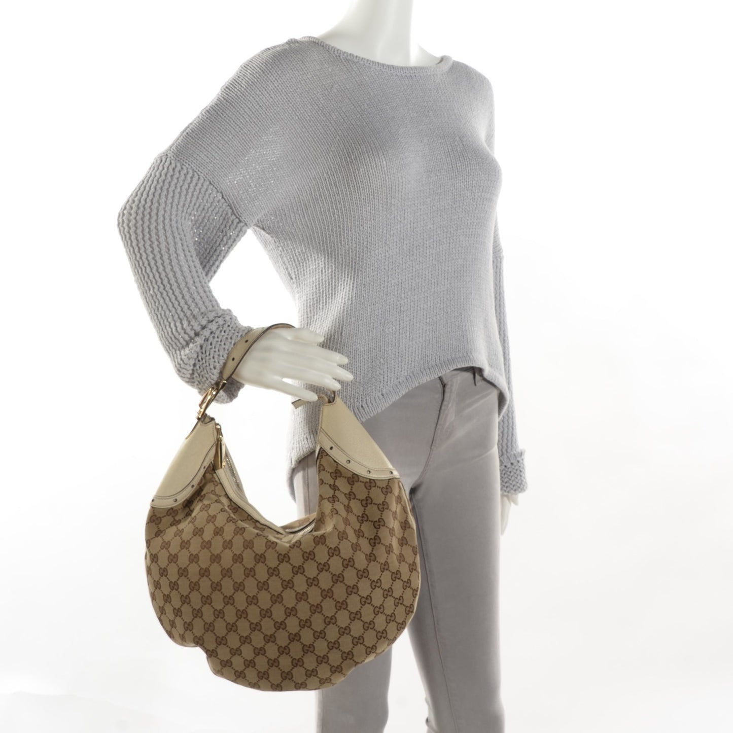 Monogram Buckle Hobo Off White