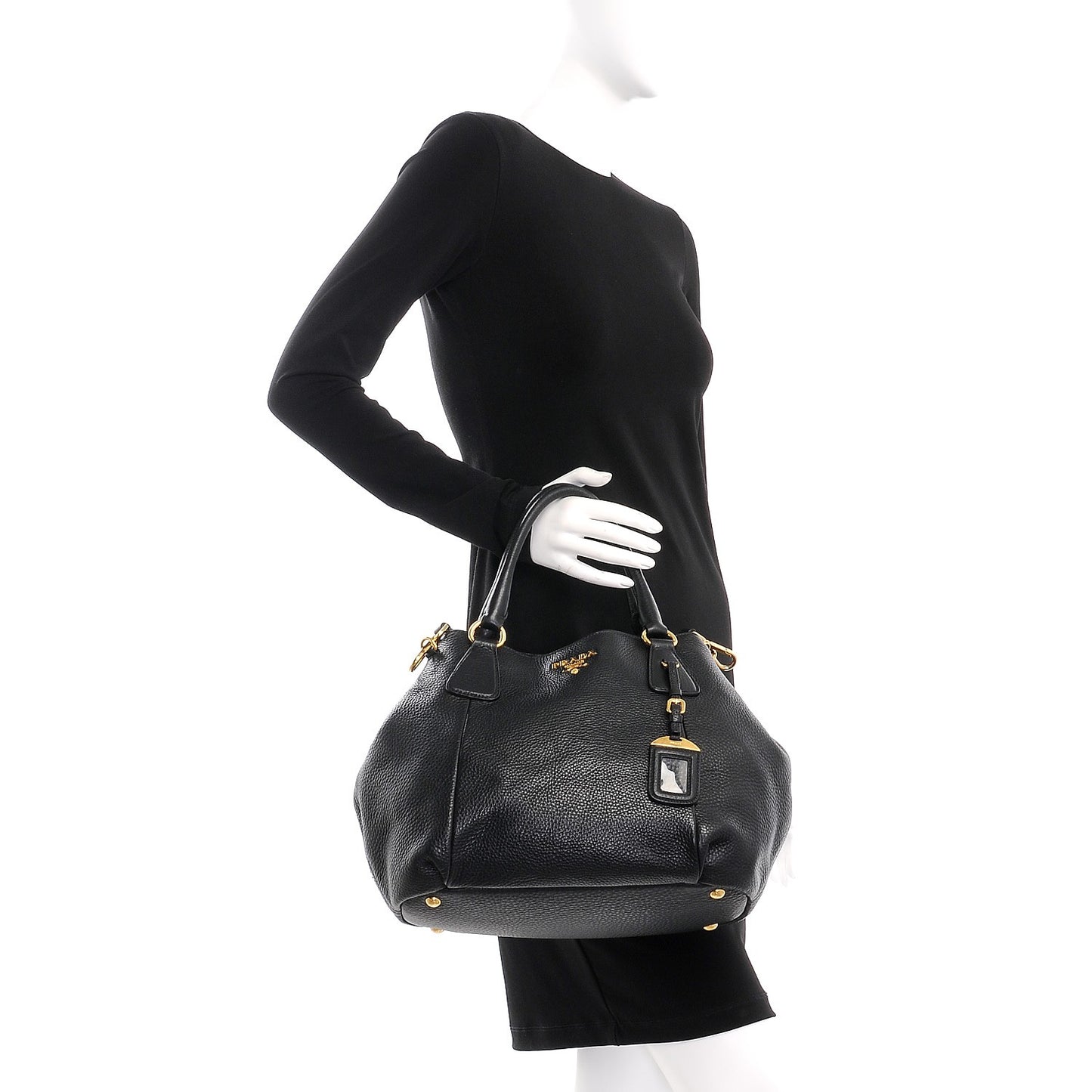 Vitello Daino Tote Nero Black