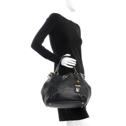 Prada Vitello Daino Tote Nero Black 3 of 9
