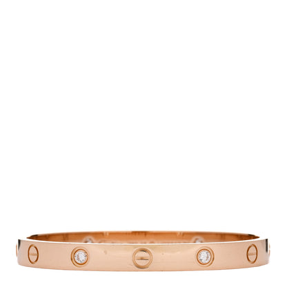 Cartier 18K Pink Gold 4 Diamond LOVE Bracelet 16 1 of 10