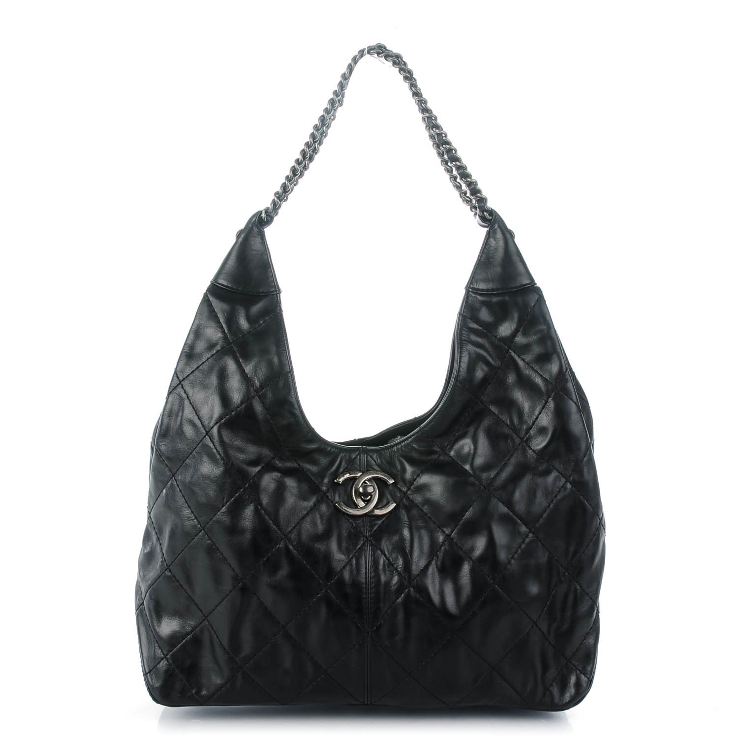 Chanel Calfskin Quilted Coco Supple Hobo Black 1 of 7