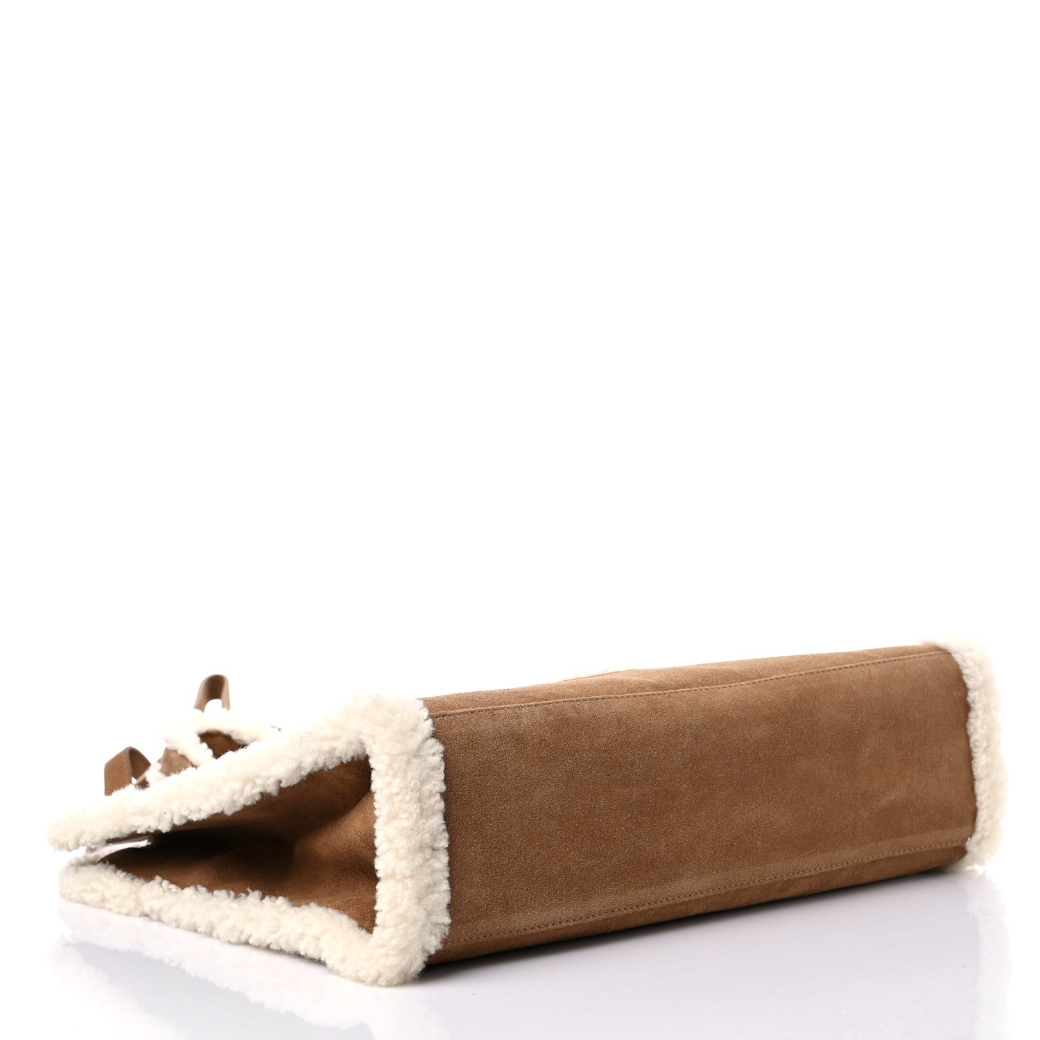 Telfar X UGG Suede Shearling Medium Shopping Bag Chestnut 4 of 12