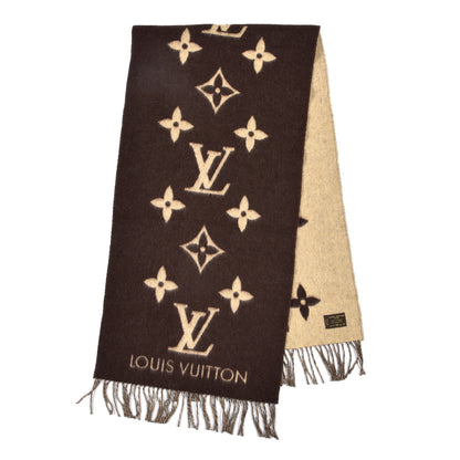 Louis Vuitton Cashmere Monogram Reykjavik Scarf Brown 2 of 5