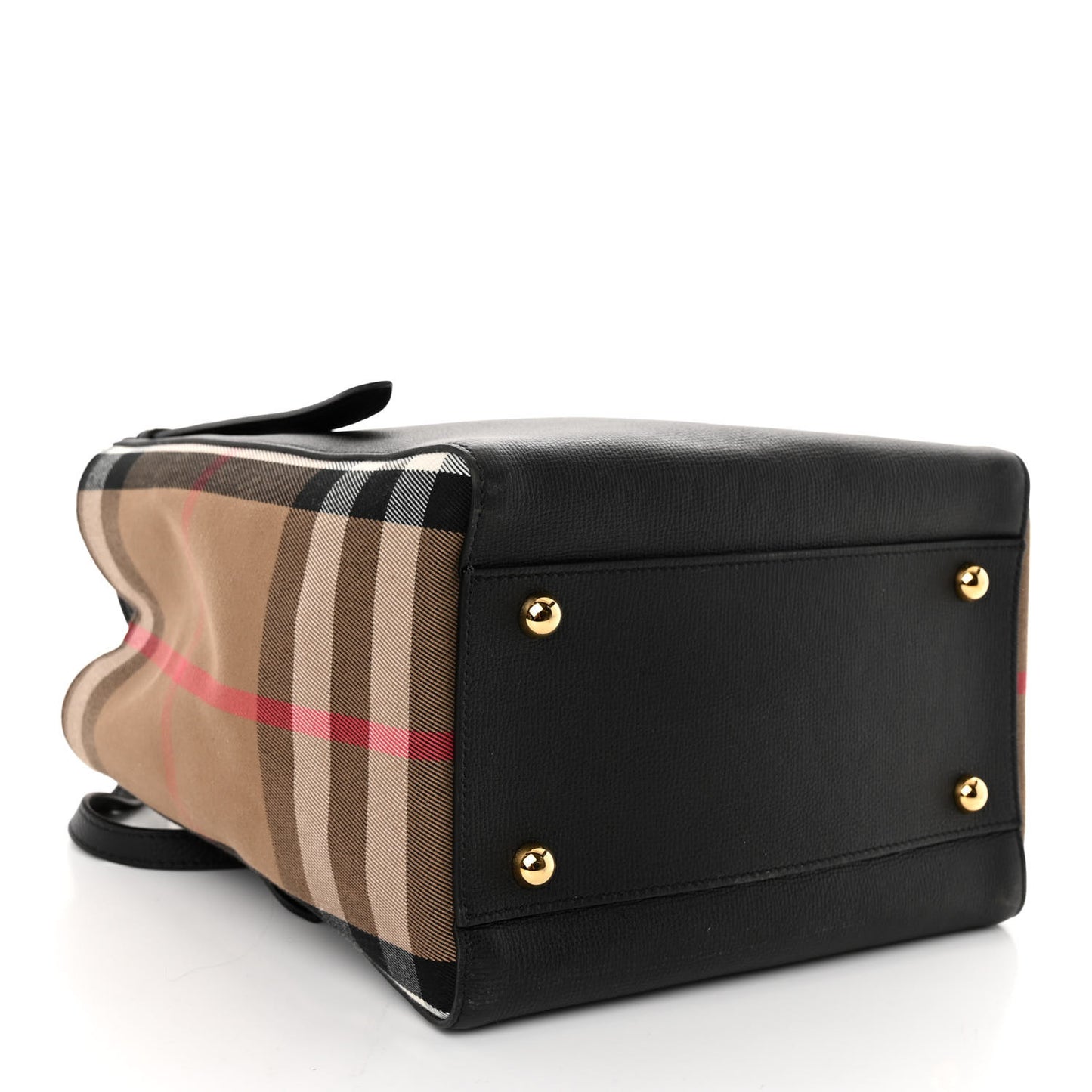 Grainy Calfskin House Check Small Canterbury Black