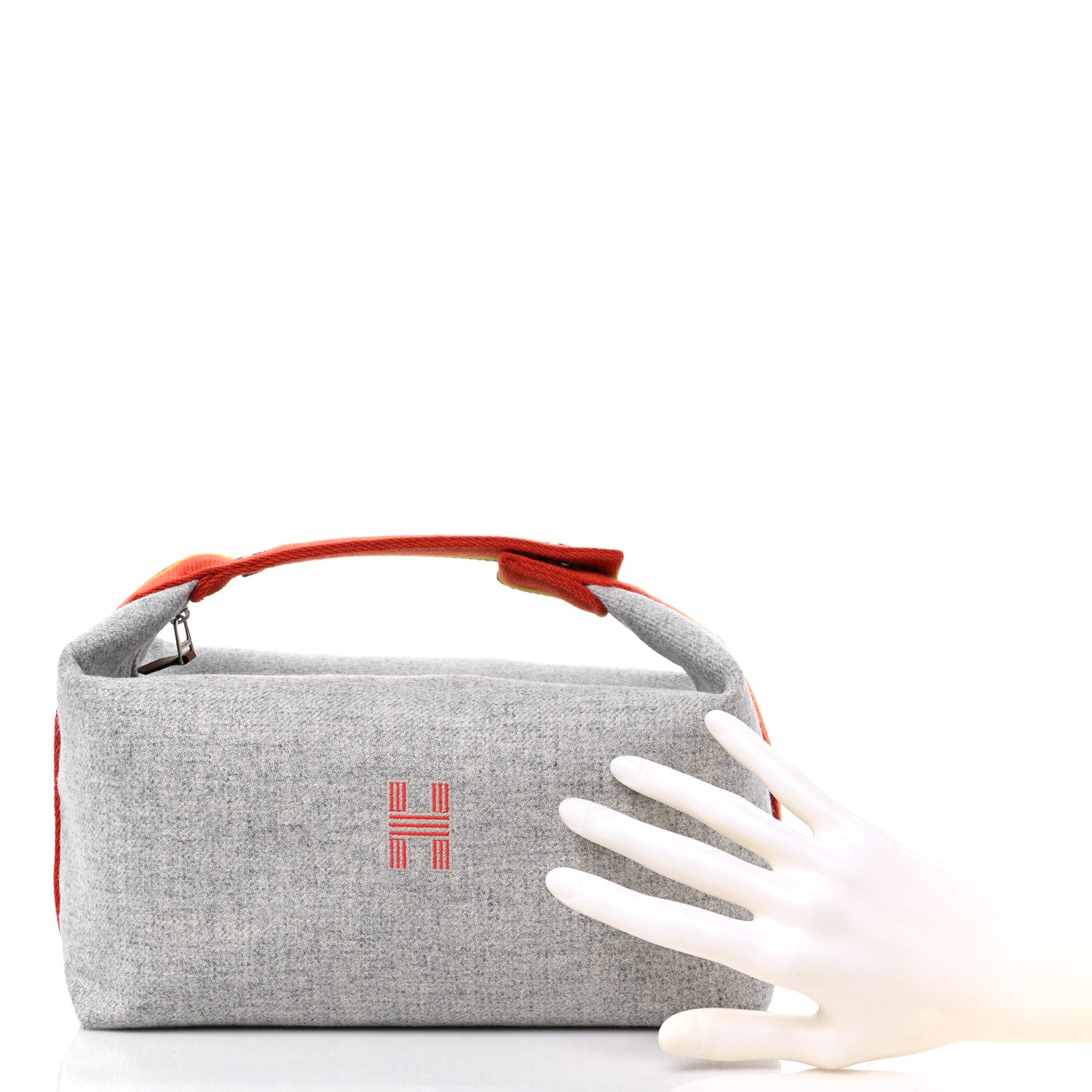 Hermes Canvas Large Bride-A-Brac Pouch Gris Flanelle 2 of 8