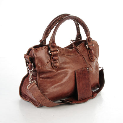 Balenciaga Agneau Giant Brogues Hardware City Chataigne 3 of 7
