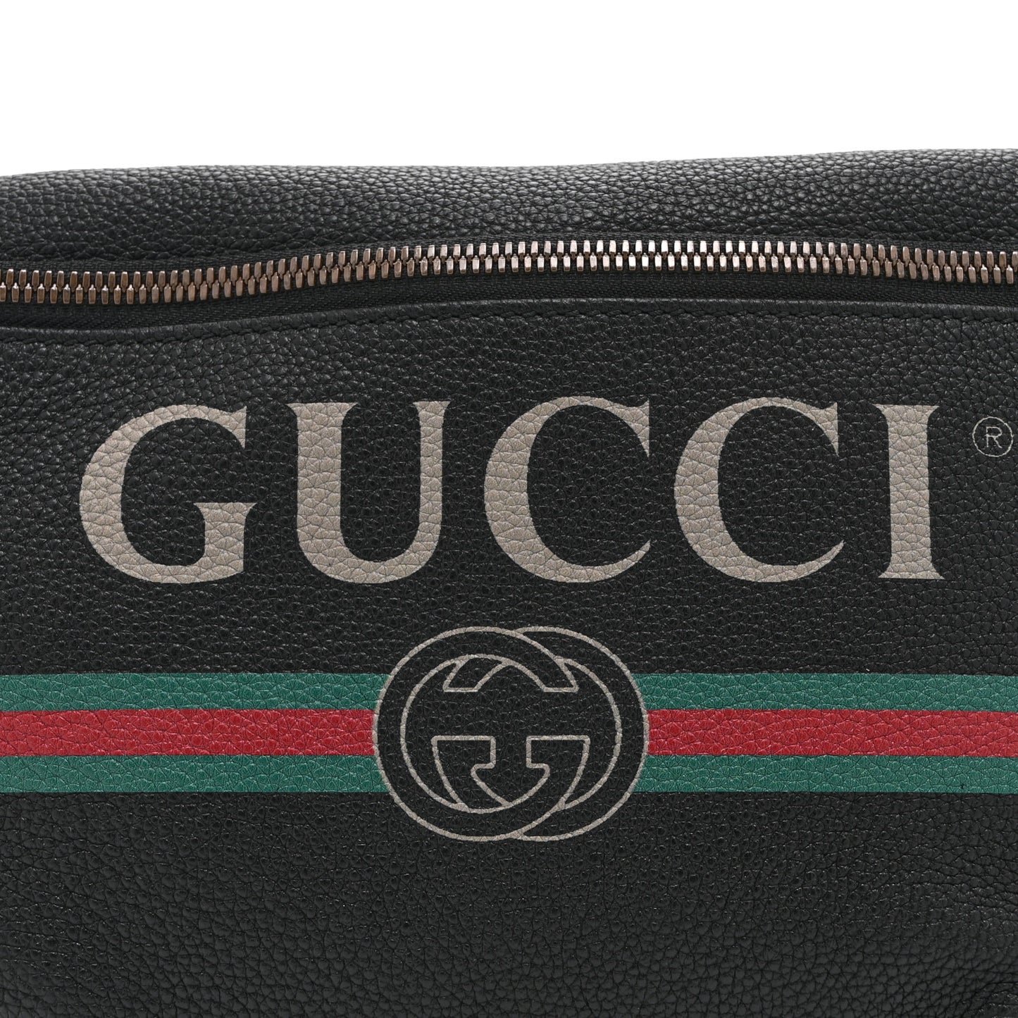 Grained Calfskin Logo Belt Bag Black