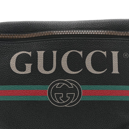 Gucci Grained Calfskin Logo Belt Bag Black 9 of 11