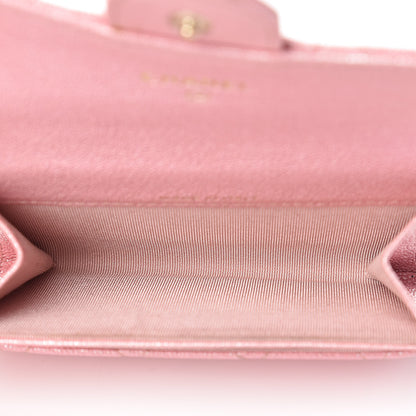 Chanel Iridescent Caviar Quilted Flap Card Holder Rose Pink 5 of 9