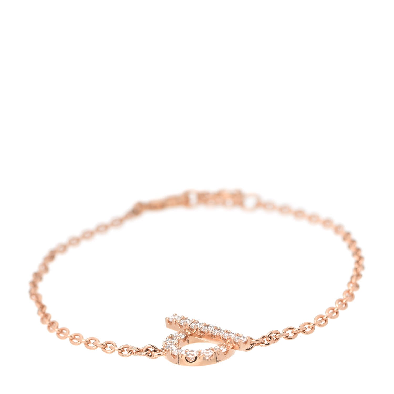 Hermes 18K Rose Gold Diamond Finesse Bracelet SH 1 of 5