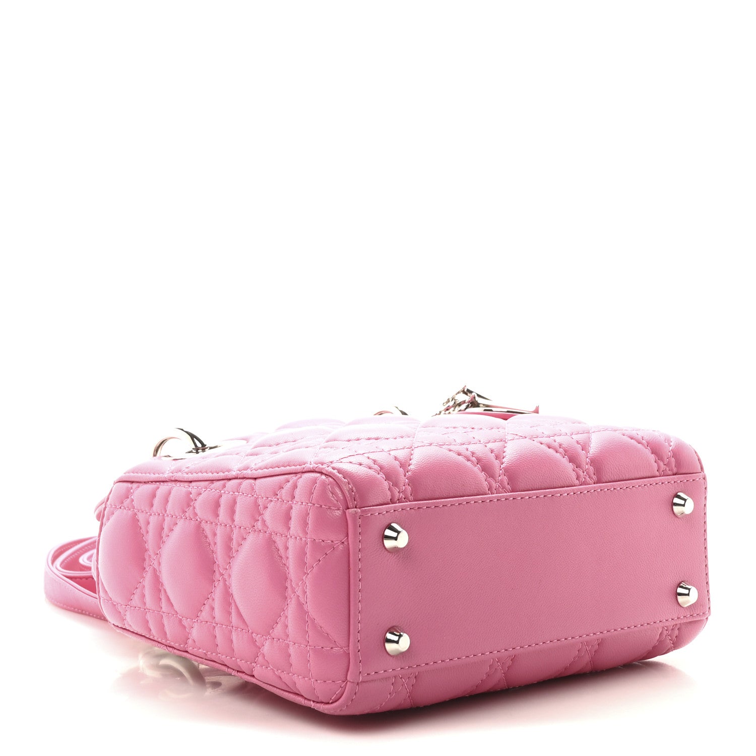 Christian Dior Lambskin Cannage Mini Lady Dior Sorbet 4 of 9