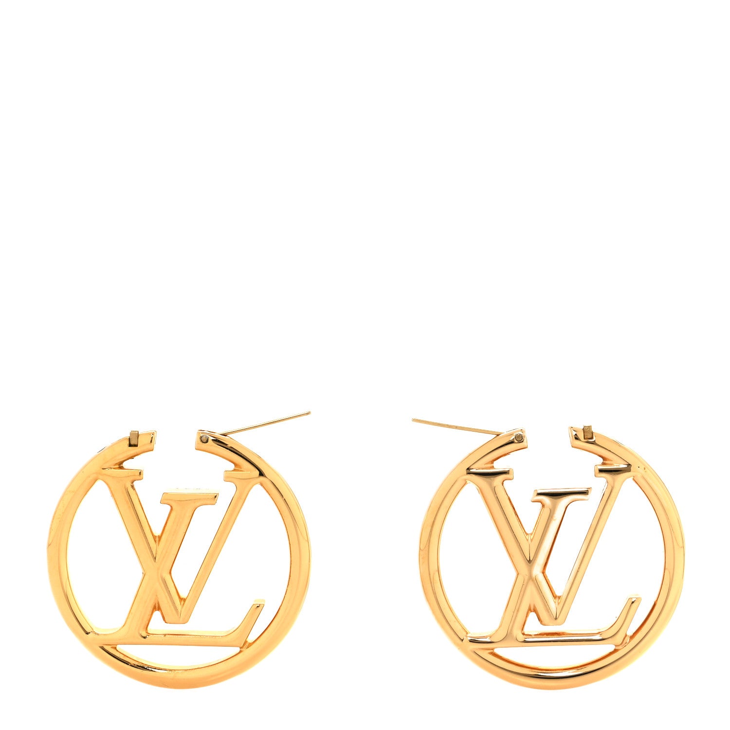 Louis Vuitton Metal Louise Hoop Earrings Gold 3 of 5