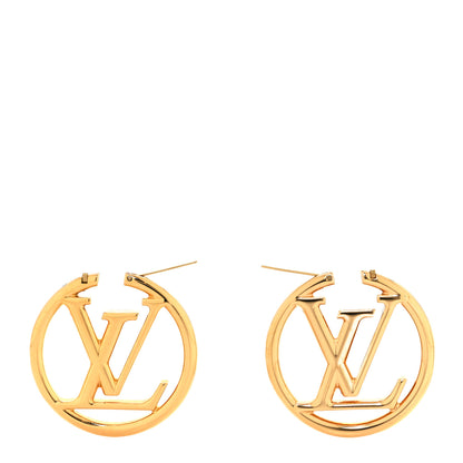 Louis Vuitton Metal Louise Hoop Earrings Gold 3 of 5