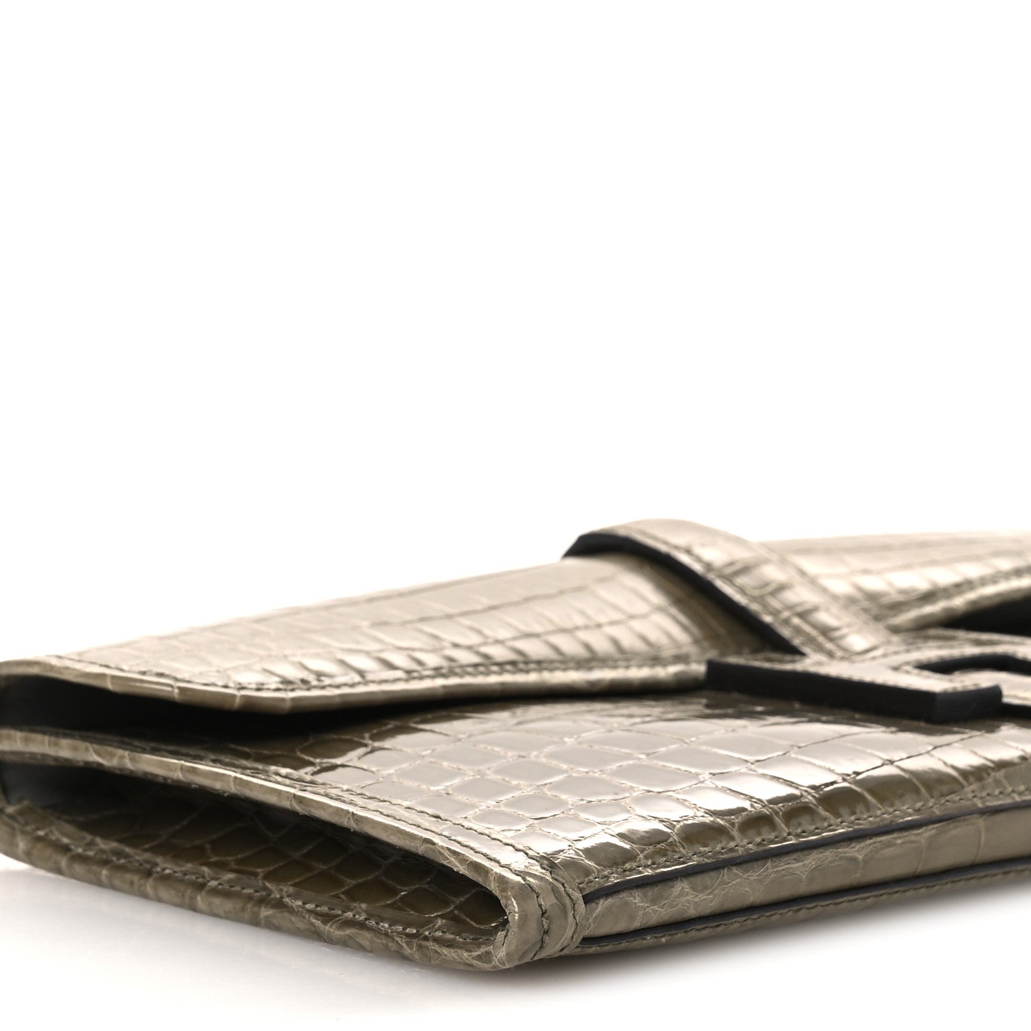 Hermes Shiny Niloticus Crocodile Jige Elan 29 Clutch Gris Tourterelle 9 of 13